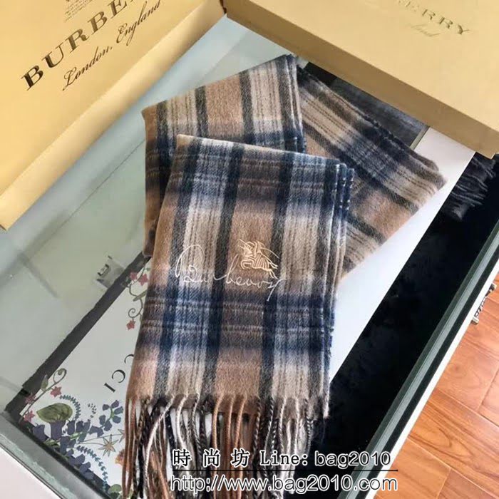 BURBERRY巴寶莉新款 品牌字母刺繡山羊絨圍巾 LLWJ6567